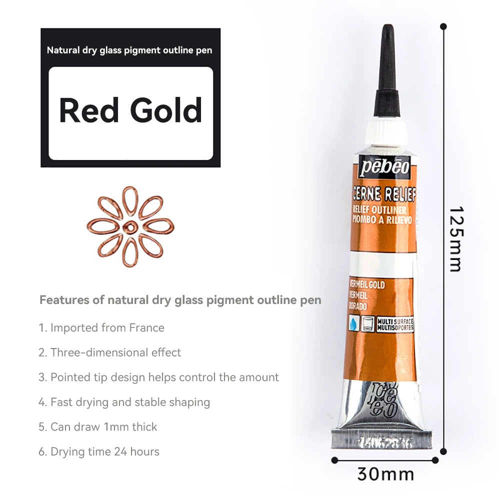 Pinturas acrílicas, pigmentos de vidrio impermeables de ricos colores, tubo para suministros de pintura, 20ml