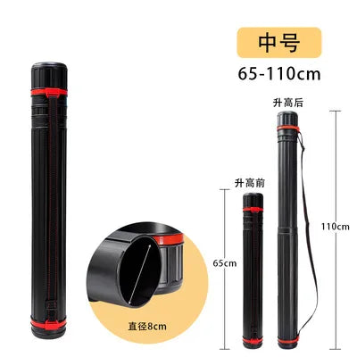 Tubo de almacenamiento de Arte de plástico, cilindro extensible, ajustable con correas para los hombros,1 Uds.