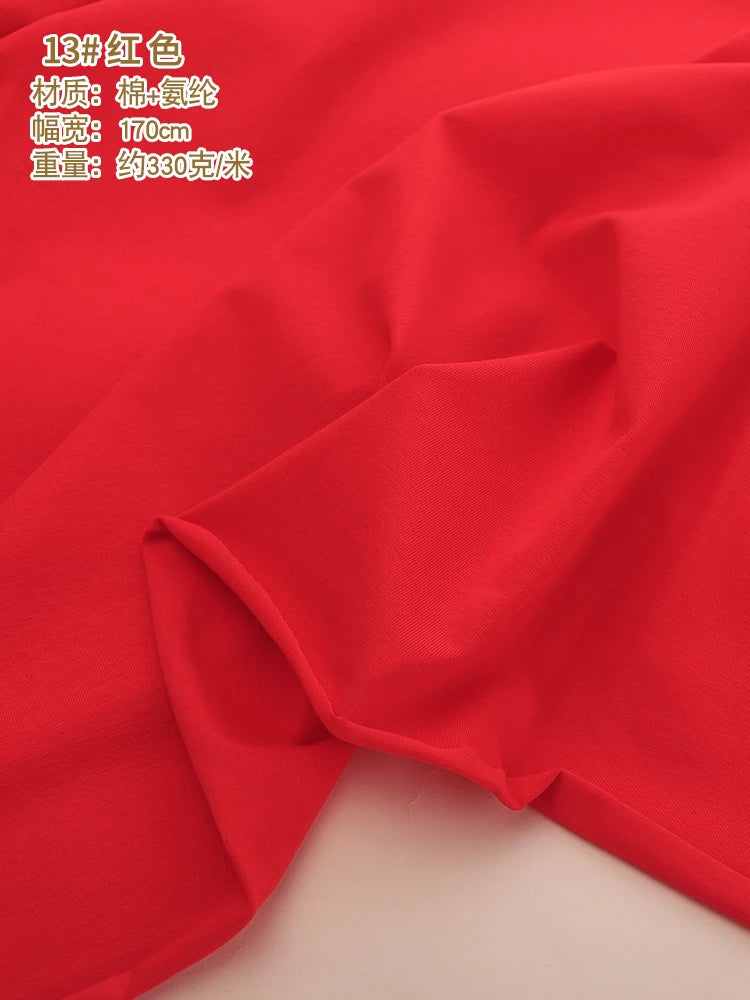 170x50cm 95% algodón 5% LICRA tejido de Jersey hacer ropa deportiva de primavera y verano, tela de alta elasticidad 330 g/m
