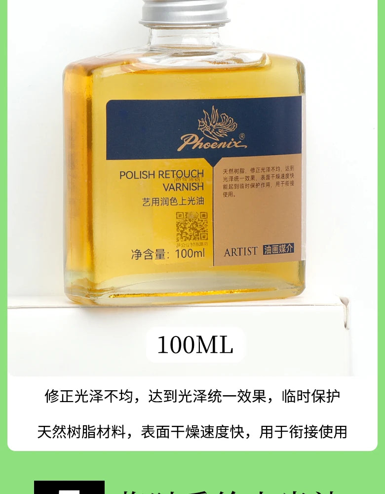 Medium de 100ml para pinturas al óleo, secado rápido, aceite de tóner, retoque de esmalte, barniz brillante