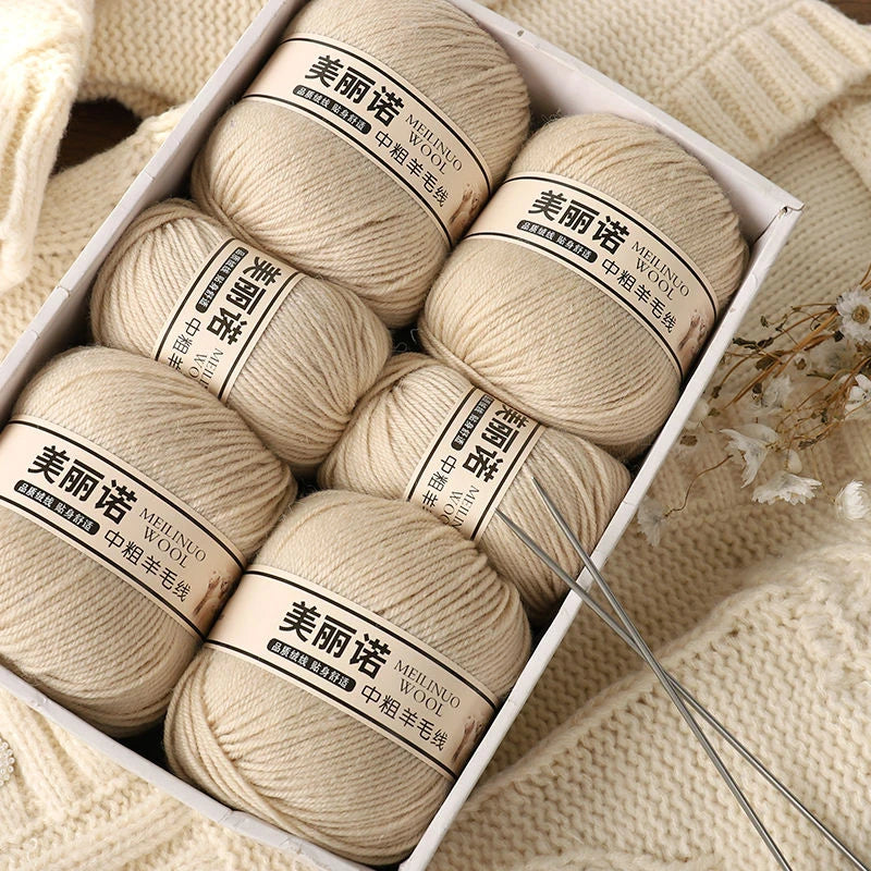 500 g/set de lana merina de 4 capas para tejer a mano