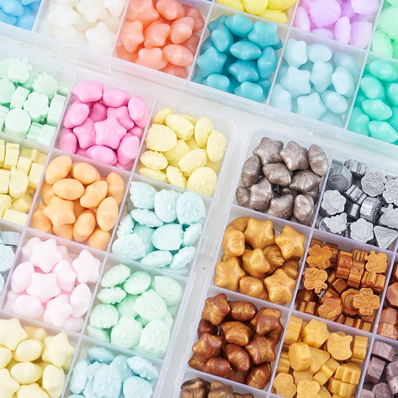 Cajas de cera mezclada de 4 formas, para sellos,  24 tipos