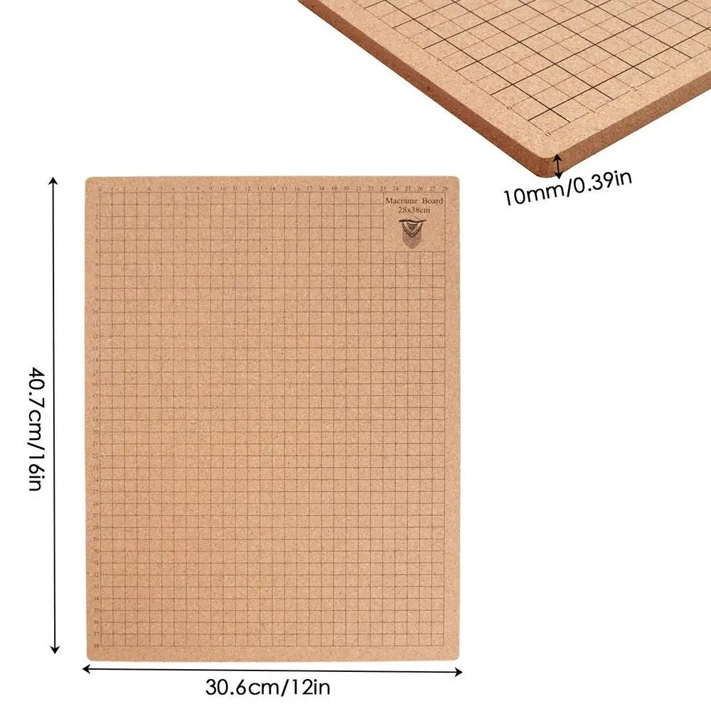 Tablero de macramé, 20,3x20,3 / 30,4x40,6 / 40,6x40,6 cm, 10mm de espesor, rejillas de madera para cordón de macramé, herramienta de fijación de punto