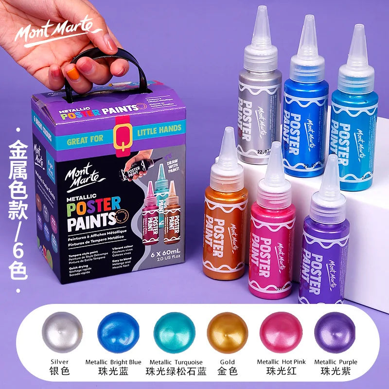 Juego de pintura con dedos para niños, Set de 6/12 colores de 60ml, pintura Gouache lavable