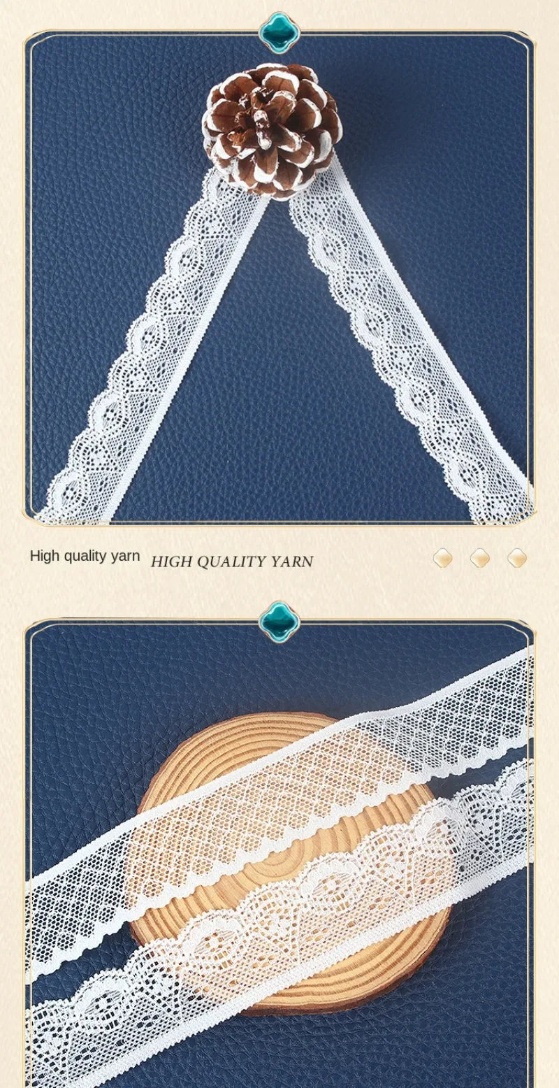 Accesorios de encaje blanco elástico, 1-2cm