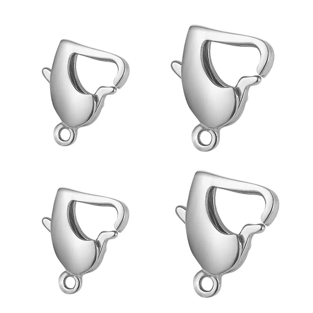 5 unids/lote de cierre de langosta rectangular de acero inoxidable de joyería para hacer collares y pulseras