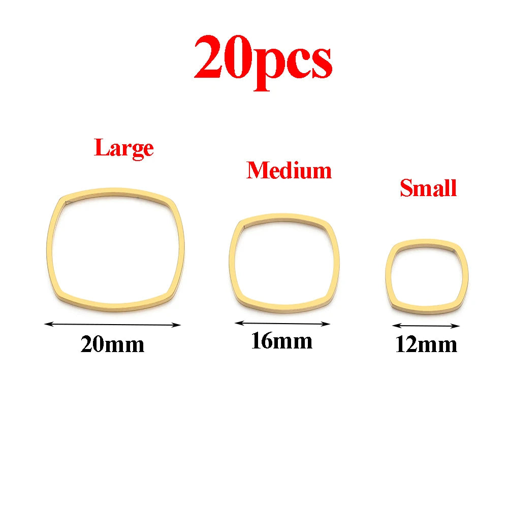 Pendientes de acero inoxidable dorado y plateado al vacío, suministros para hacer joyas de bisel, a granel, 20-50 Uds.