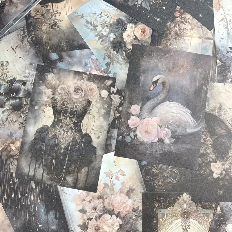 50 hojas de papel Retro para álbum de recortes, papel artesanal de fondo