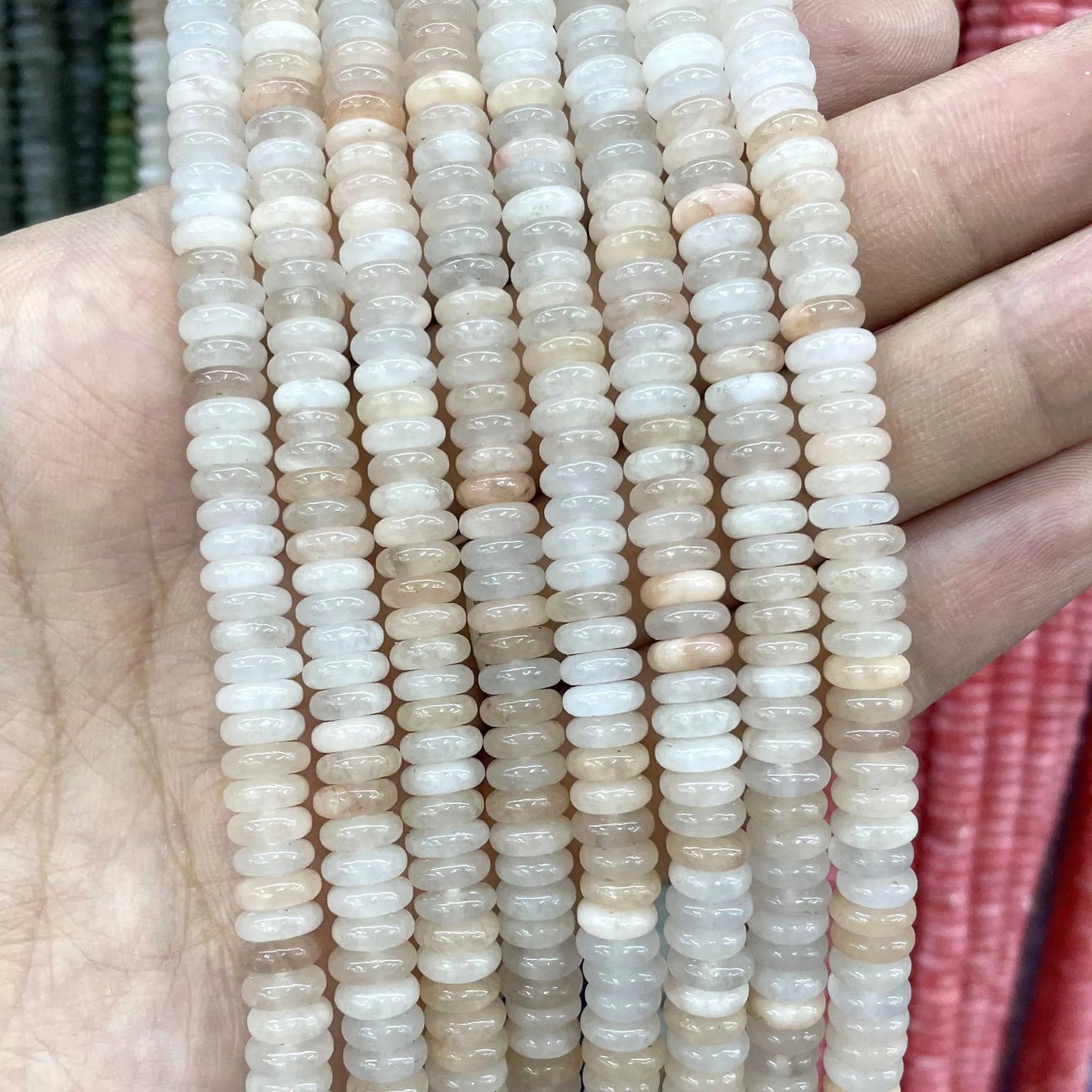 Rondelle de piedra Natural de 2x6mm, turquesas, cuarzo, jaspe, ágatas, mostacillas redondas, planas