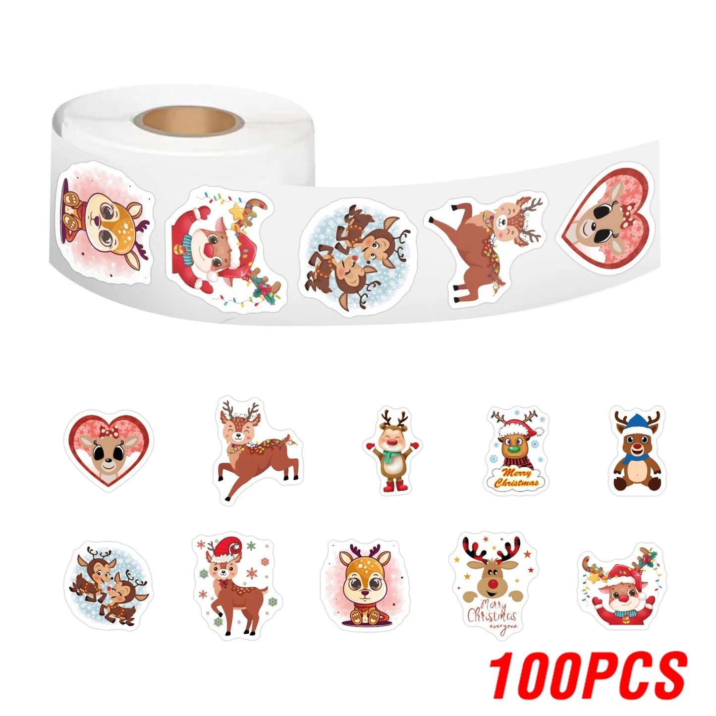 Adhesivos navideños de para sellar sobres, etiquetas de Feliz Navidad, decoración de regalos, 100-500 piezas