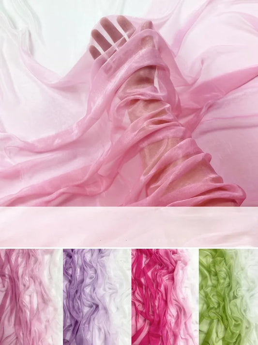 Tela de gasa 30D degradado por metro, textil agradable para la piel en múltiples colores