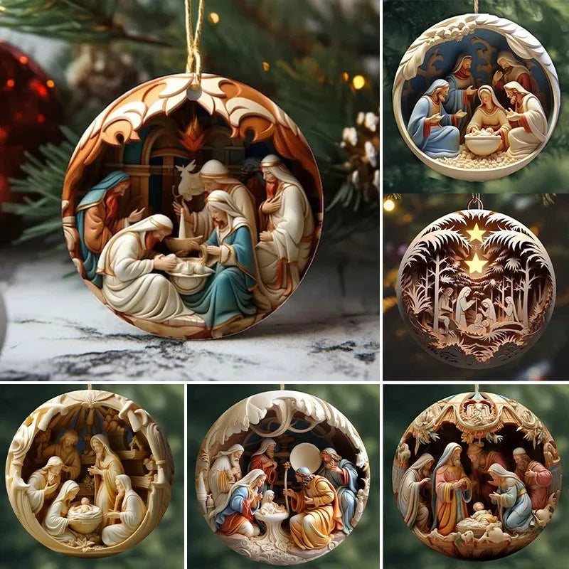 Colgantes creativos de madera de Navidad,