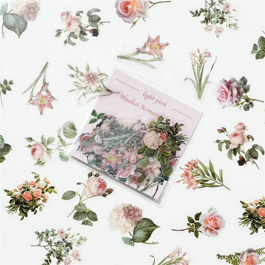 40 unids/bolsa planta naturaleza flor decorativa PVC stickers para manualidades