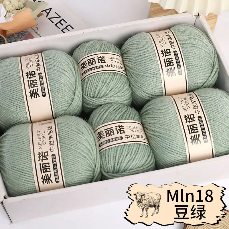 500 g/set de lana merina de 4 capas para tejer a mano