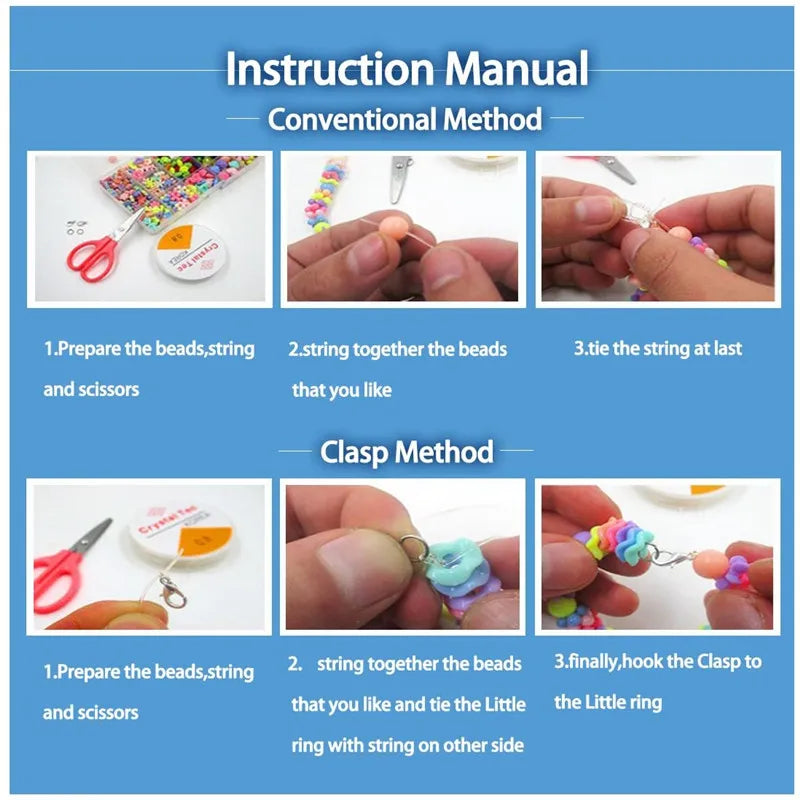 Conjunto de joyería, juego de cuentas espaciadoras sueltas creativas para hacer pulseras y collares, 24 cuadrículas, Cuerda elástica para hacer joyas