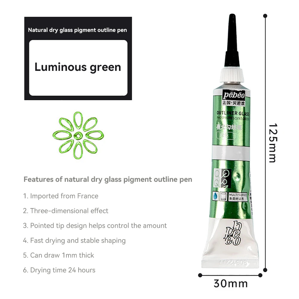 Pinturas acrílicas, pigmentos de vidrio impermeables de ricos colores, tubo para suministros de pintura, 20ml