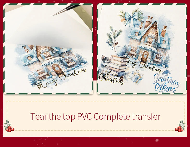 2 unids/pack stickersde pvc para Navidad, adhesivo, impermeable  y creativo