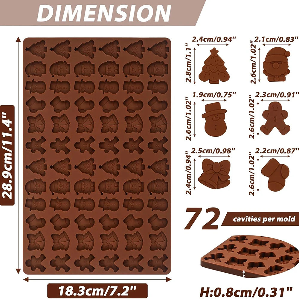 Moldes navideños de silicona para dulces y chocolate