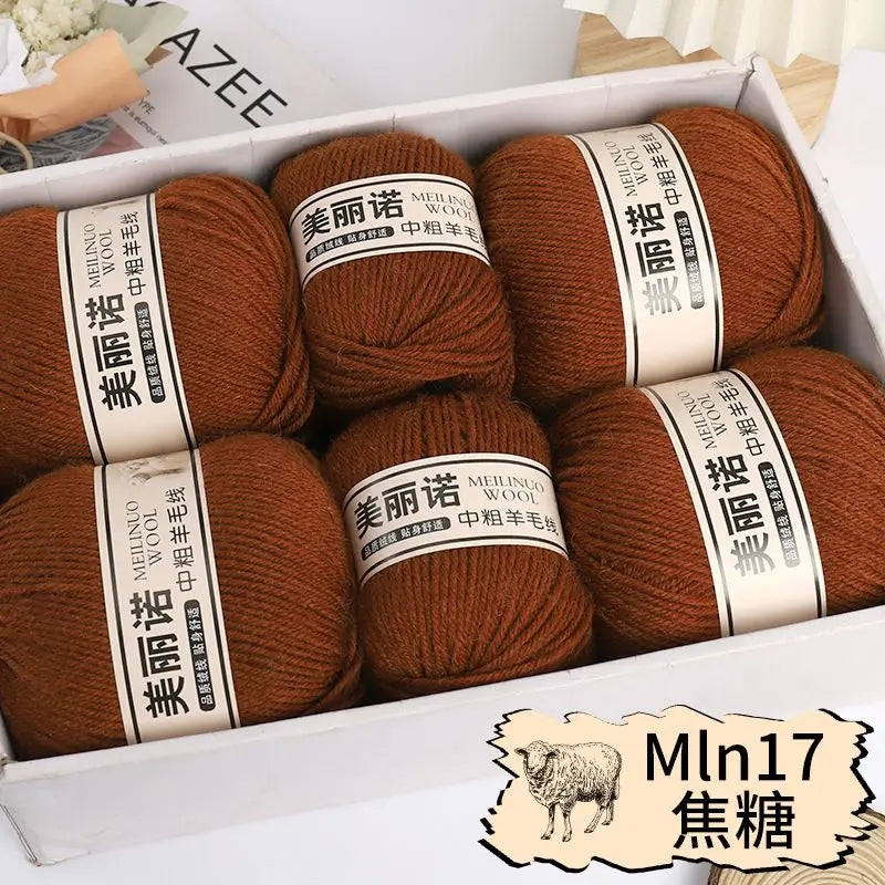 500 g/set de lana merina de 4 capas para tejer a mano