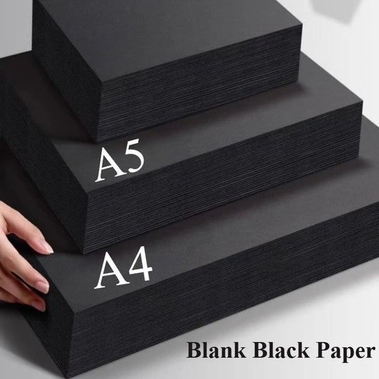 Papel de cartón negro grueso de 180/230/300gsm, papel A4/A5, 20-100 Uds., papel para bocetos de dibujo a mano