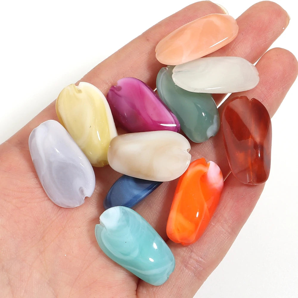 30 unids/lote de mostacillas acrílicas de forma Irregular de colores para fabricación de joyas