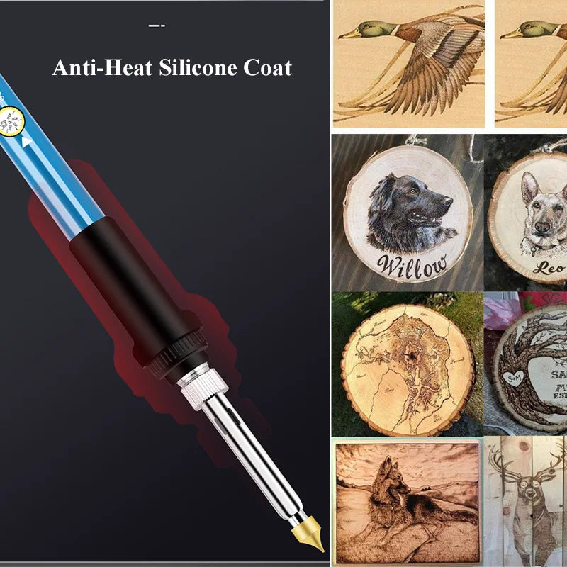 Soldador eléctrico, kit de quema de madera, pluma de pirograbado de 60W.