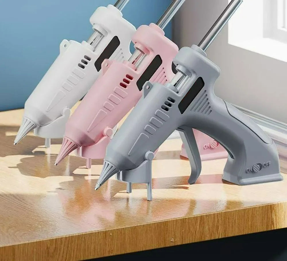 Pistola de pegamento termofusible inalámbrica, 3,7 V, 1800mAh, carga USB, utiliza barras de pegamento de 7mm, antifugas y antiescaldaduras