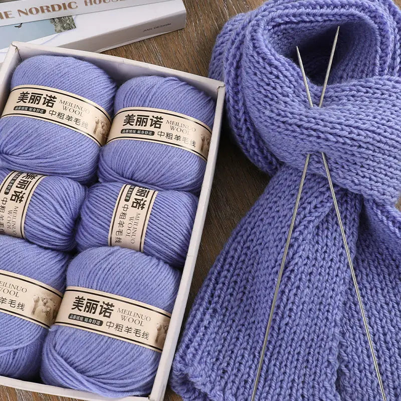 500 g/set de lana merina de 4 capas para tejer a mano