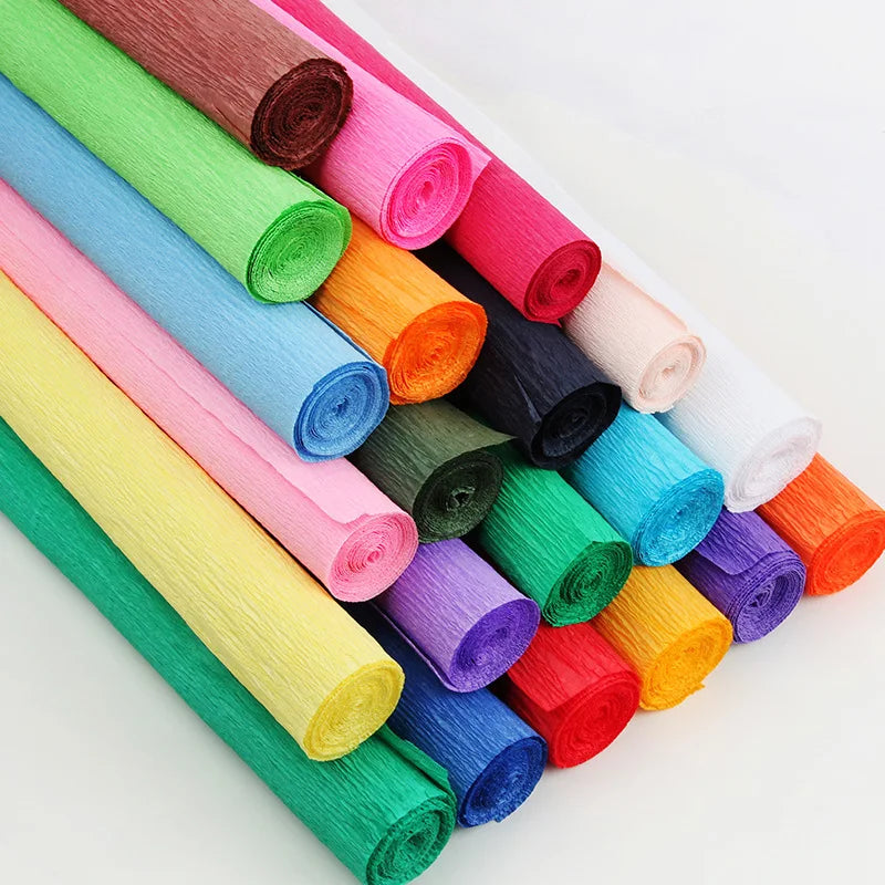 Rollo de papel crepé de colores de 50x250cm.