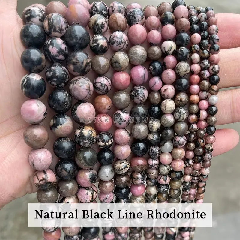 Mostacillas de piedra natural, variedades, redondo de 4, 6, 8, 10 y 12mm