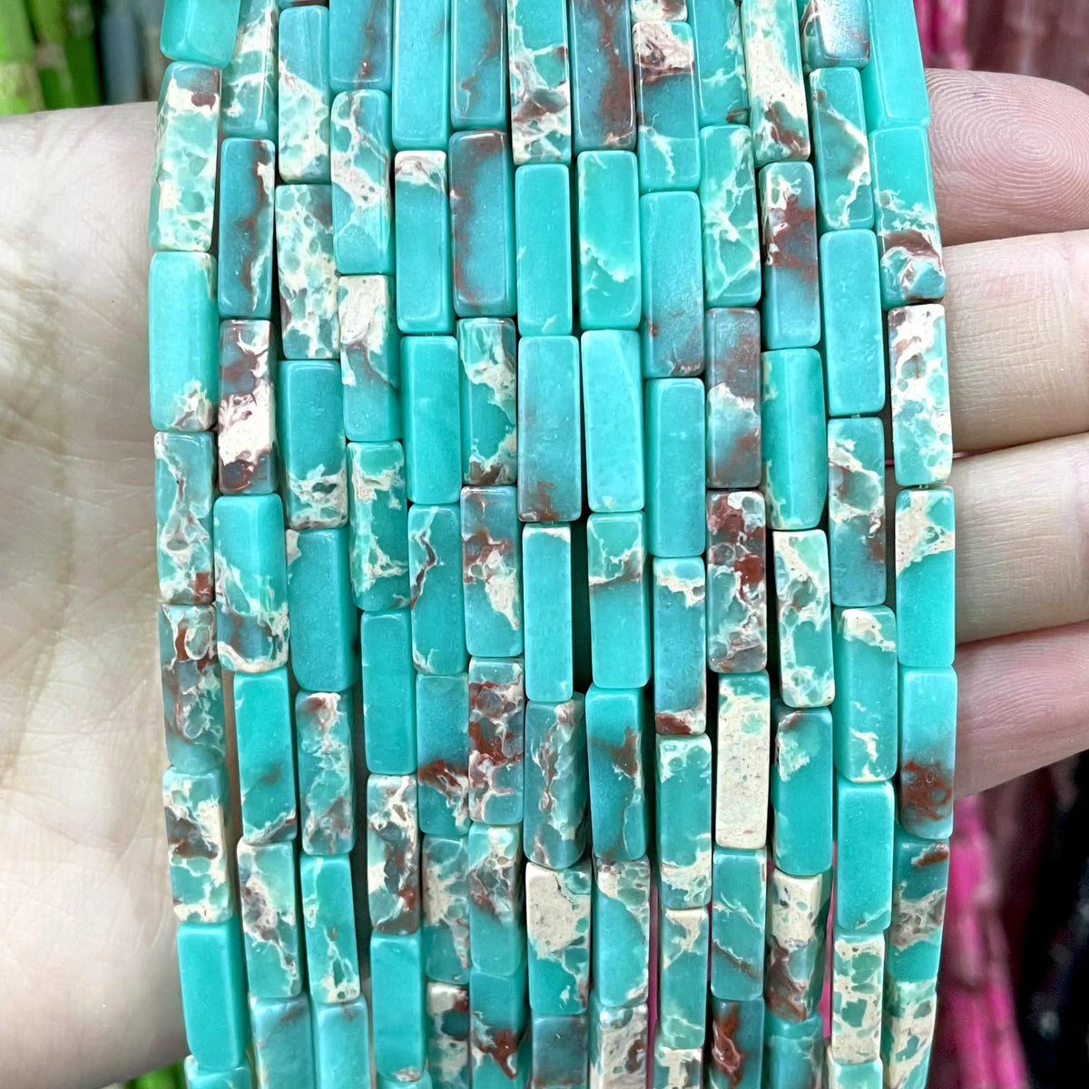 4*13MM piedra Natural cuadrada Aventurina Ojo de Tigre ágatas cristal Jades