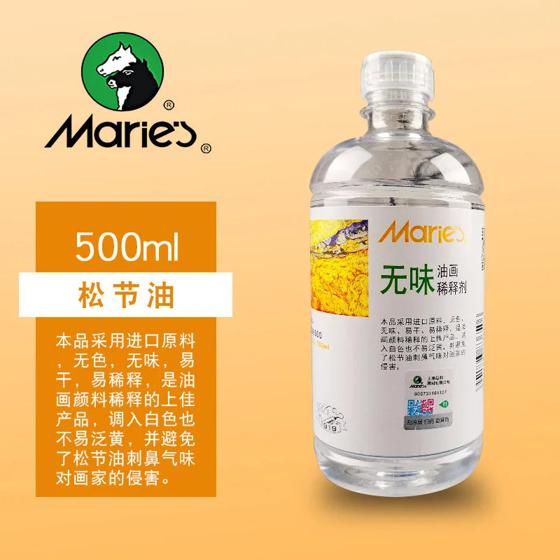 Trementina sin olor para pintura al óleo, líquido de limpieza para pinceles, 500ml