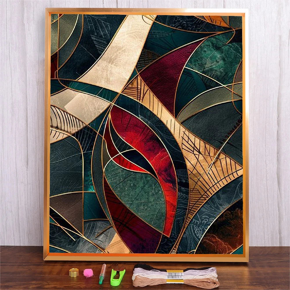 Kits de punto de cruz con estampado geométrico, 11CT, pintura en lienzo