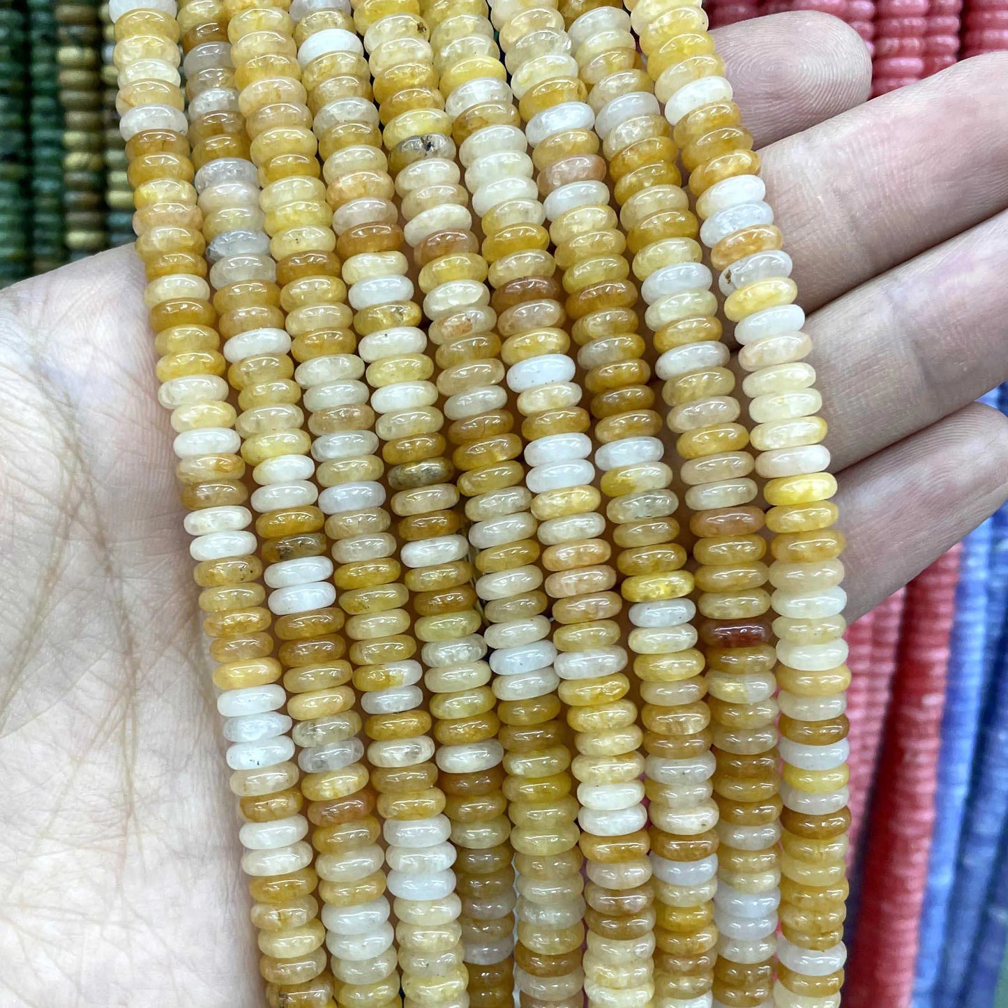 Rondelle de piedra Natural de 2x6mm, turquesas, cuarzo, jaspe, ágatas, mostacillas redondas, planas