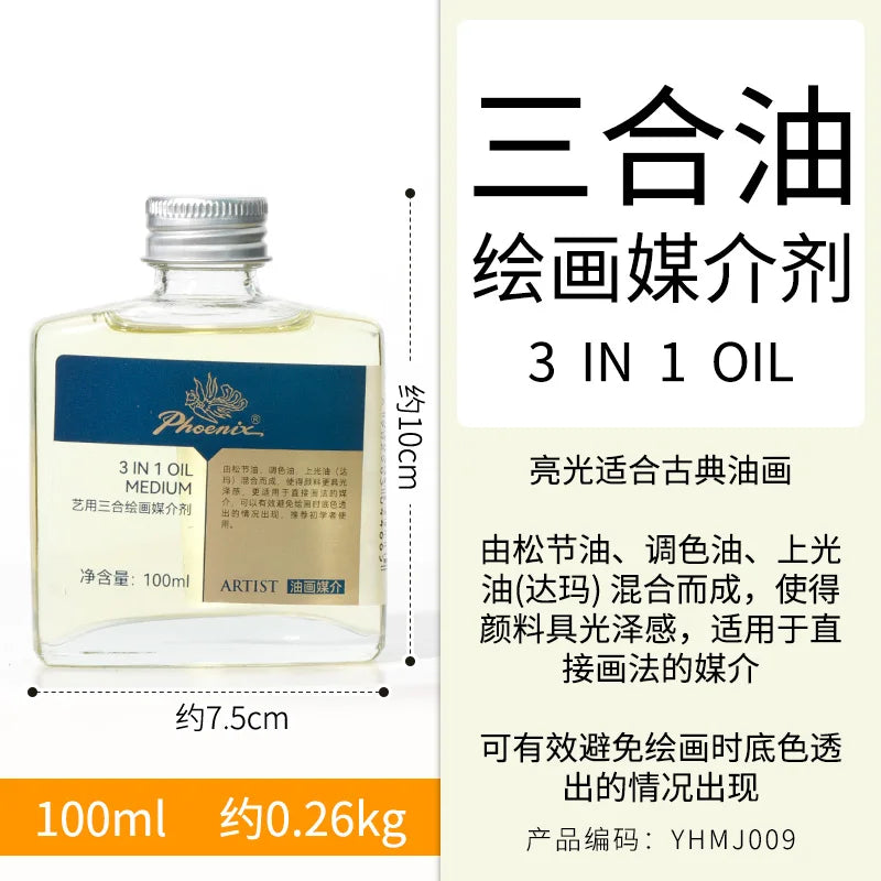 Medium de 100ml para pinturas al óleo, secado rápido, aceite de tóner, retoque de esmalte, barniz brillante
