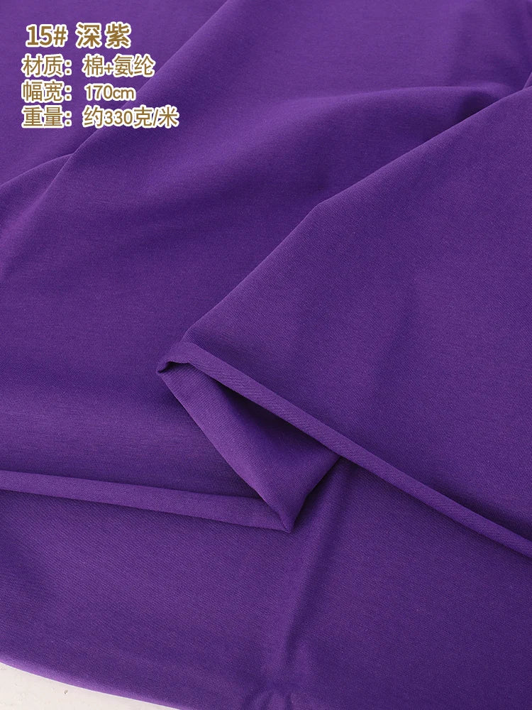 170x50cm 95% algodón 5% LICRA tejido de Jersey hacer ropa deportiva de primavera y verano, tela de alta elasticidad 330 g/m