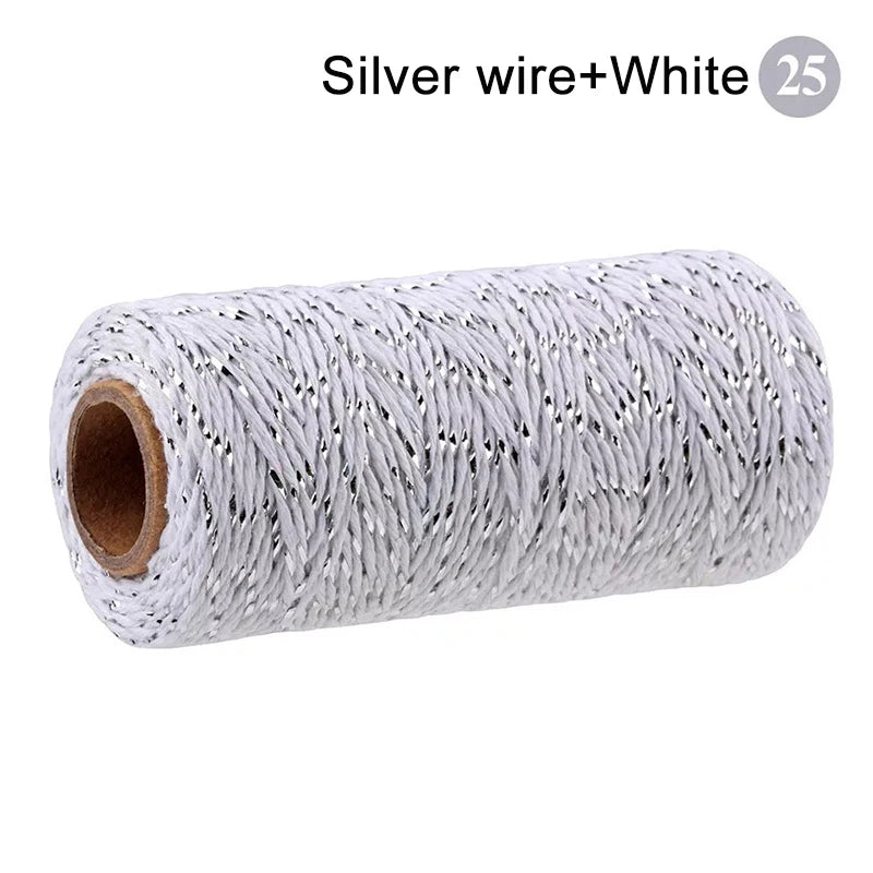 Cuerda de macramé de algodón para manualidades, cordón colorido de 100M y 2mm