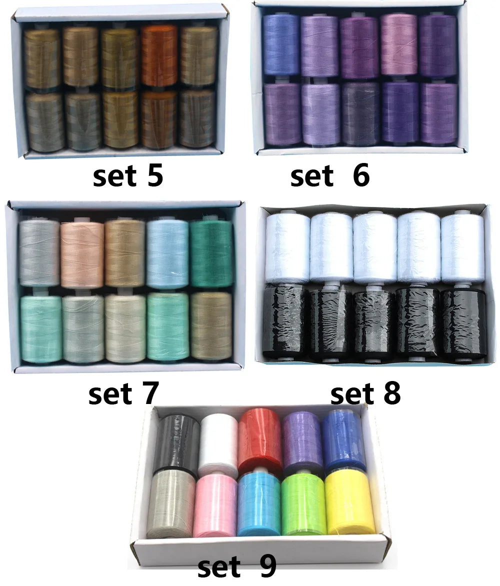 Kit de carretes de hilo de coser de poliéster, para coser a mano y a máquina, 1/10/12 colores