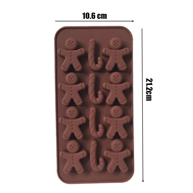 Molde de silicona antiadherente con formas de Navidad, para hornear galletas, chocolate, Fondant, dulces, etc.