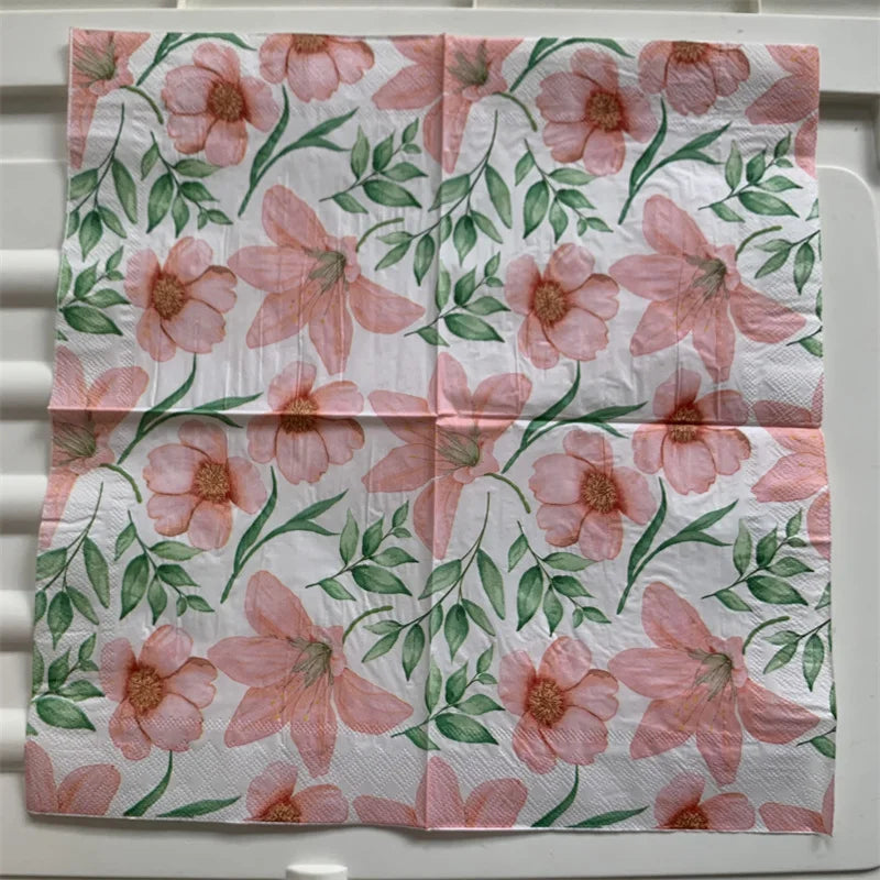 Decoupage-Servilletas de papel de flores, mariposas, 20 unidades