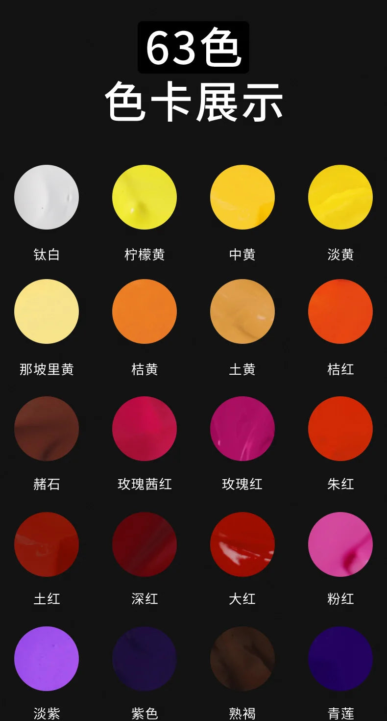 Bolsa de 100ML/48 colores, pintura acrílica, pintura de arte, Graffiti, etc.