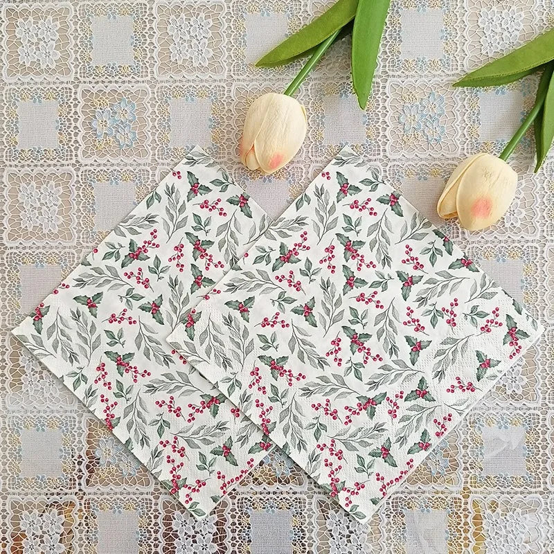 Paquete de 20 Servilletas de Papel con Estampado de Frutas