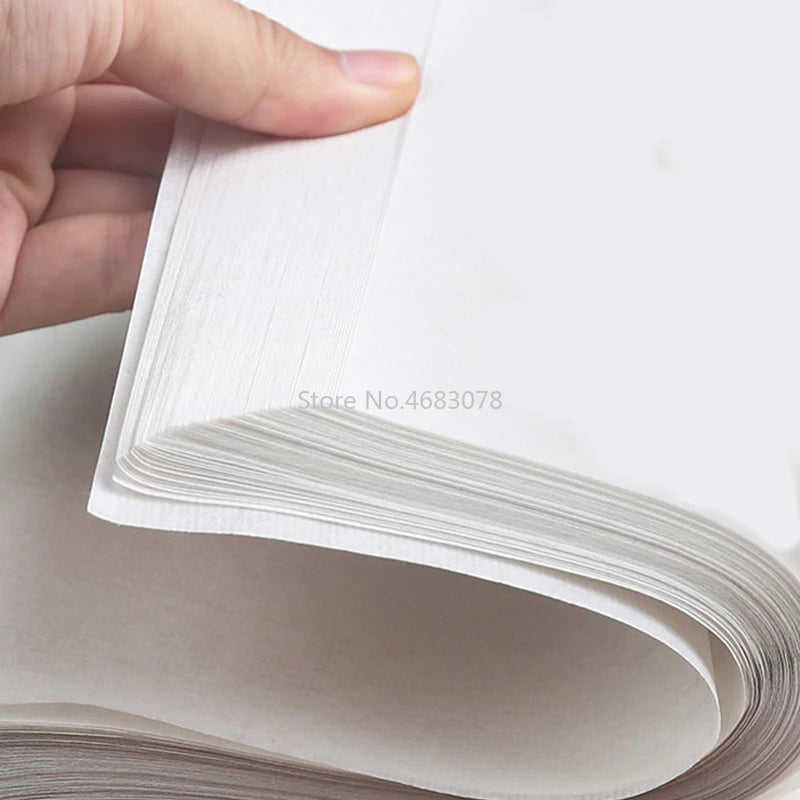 100 Uds. Papel Xuan, papel de arroz chino semirocrudo para pintura o caligrafía, 34x69cm