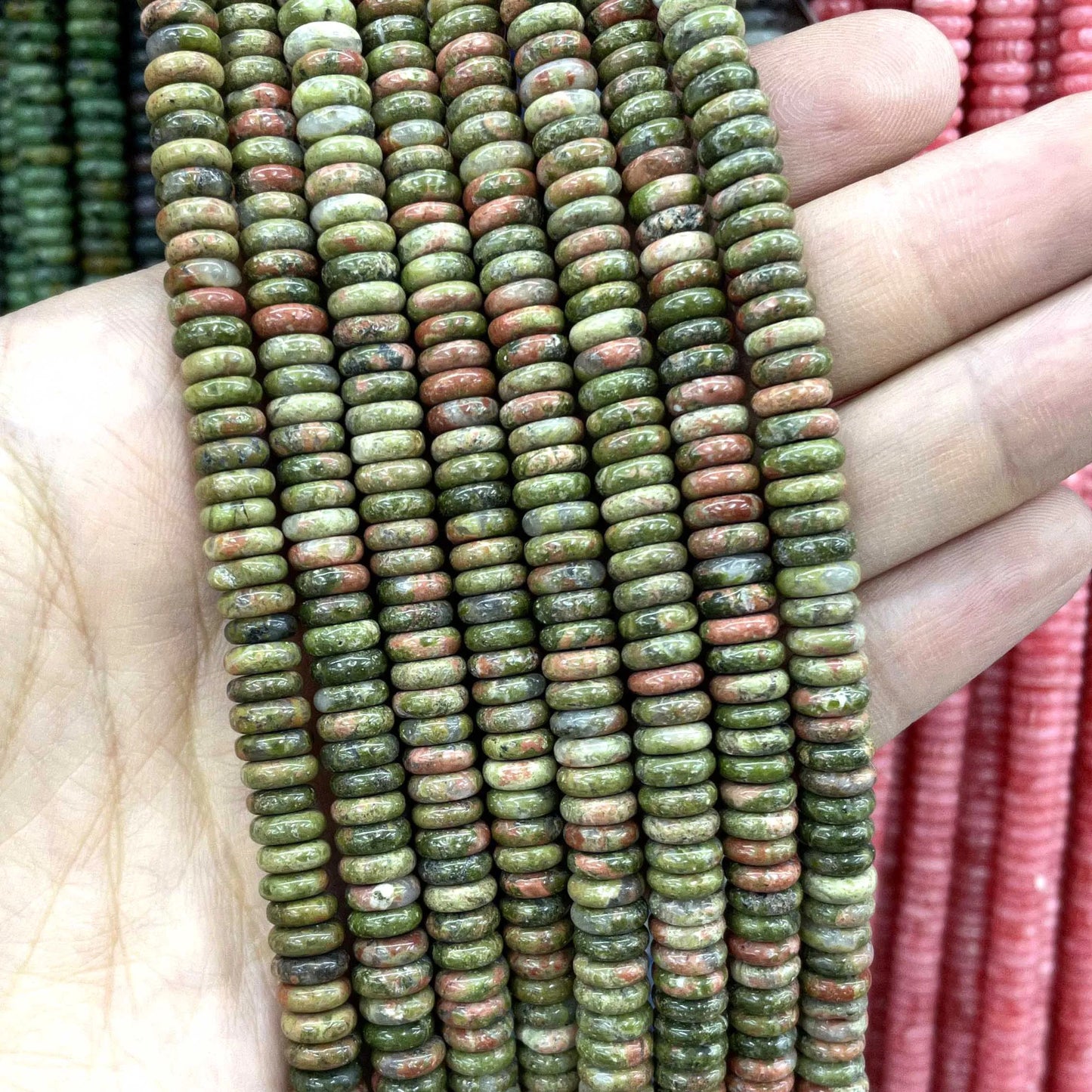 Rondelle de piedra Natural de 2x6mm, turquesas, cuarzo, jaspe, ágatas, mostacillas redondas, planas