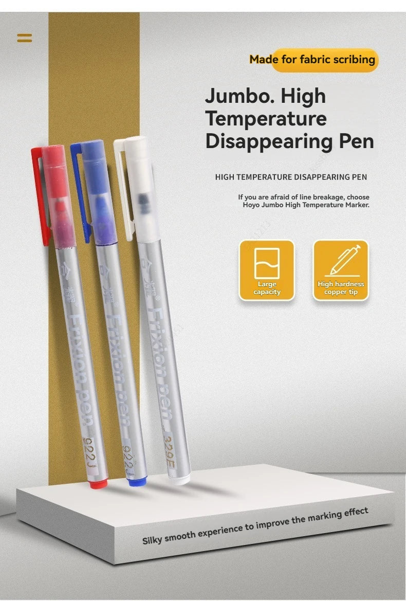 6 unids/set de rotulador mágico borrable con calor de gran capacidad, línea desaparece al planchar