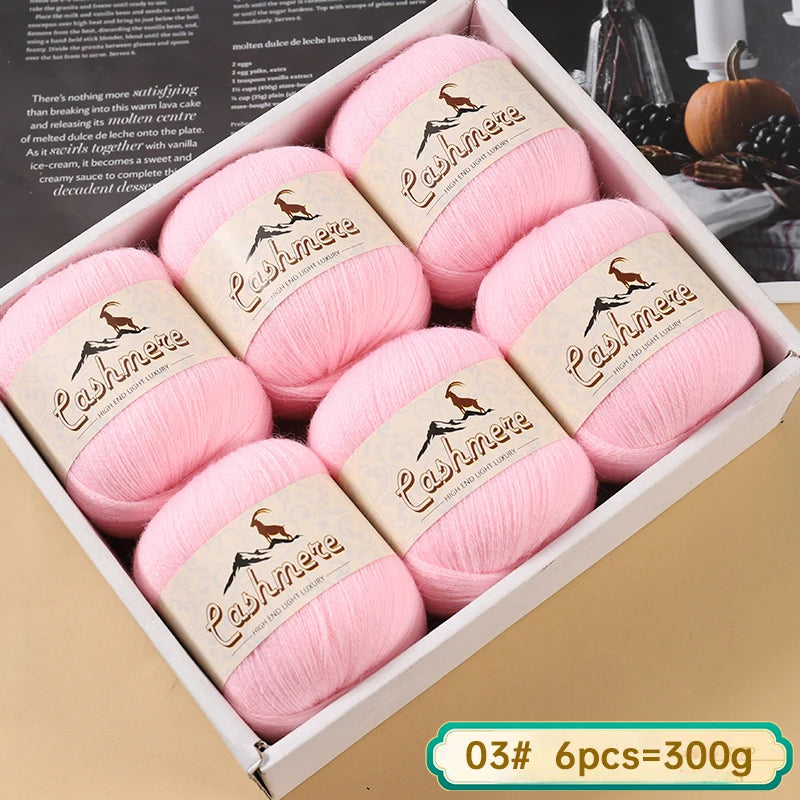 Lana fina pura de Cachemira de 300g, tejido a mano. 6 unidades