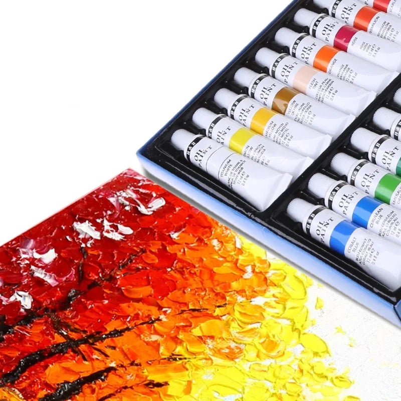 24 colores pintura al óleo profesional pintura pigmento, tubos de 12ml