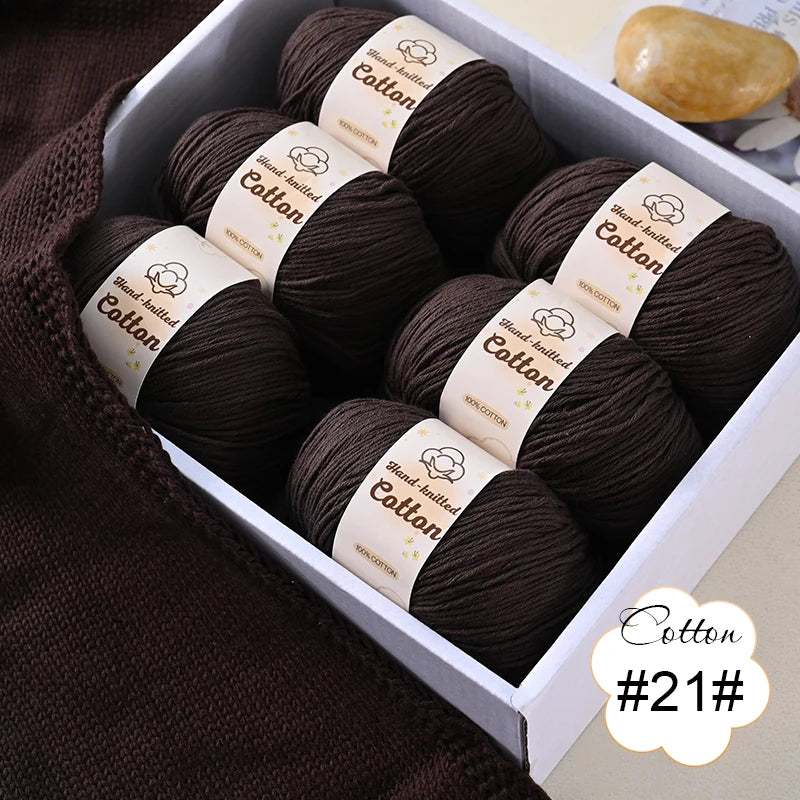 6 bolas de hilo de algodón puro de 300 g, hilo suave multicolor