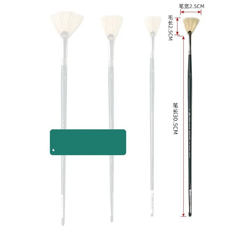 Juego de Pinceles para Óleo Winsor & Newton - Pinceles Planos y en Forma de Abanico, de Cerda de Cerdo