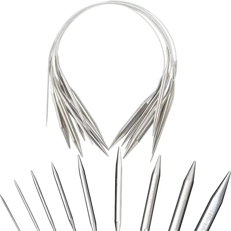 Palillos de tejer circulares de 1,6-4,8mm con bucle mágico, agujas de tejer flexibles de doble punta para calcetines, 1 unid.